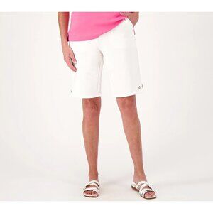 Sport Savvy Bermuda Short Size 4X Regular French Terry Grommets White Minimalist